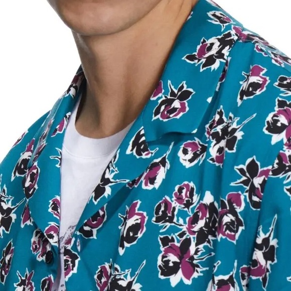 The Kooples Printed Short Sleeve Button Front Camp Shirt - Picture 3 of 10